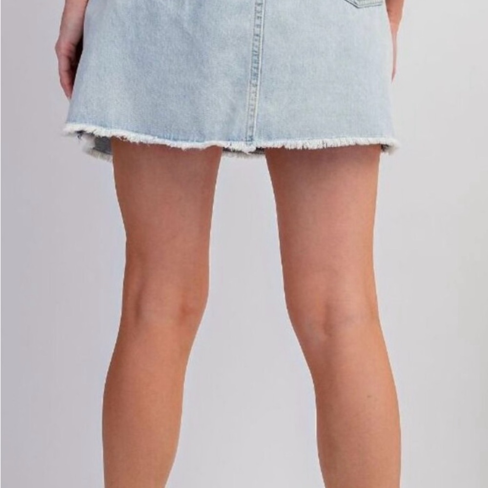 NWT Easel light blue denim mini skirt - Picture 2 of 5